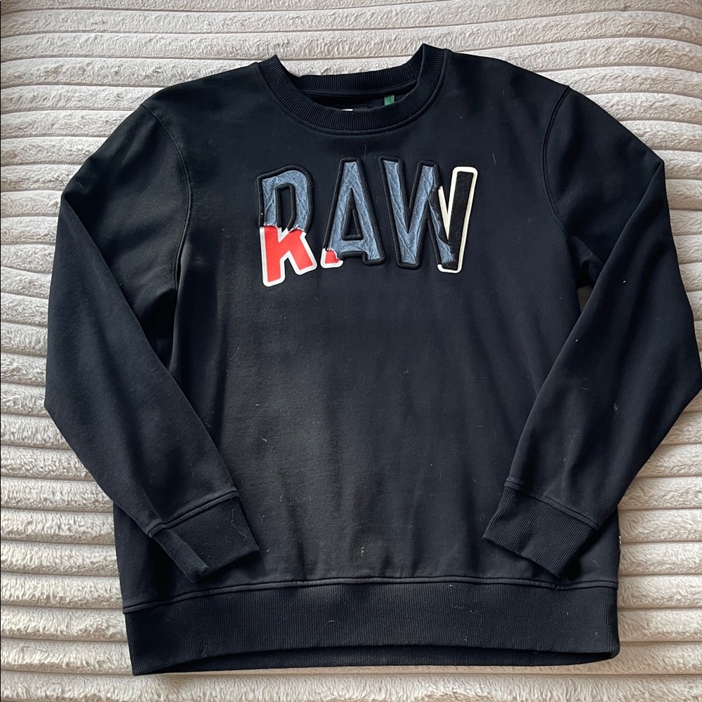 G-Star Black Crewneck Sweater with Bold RAW Design